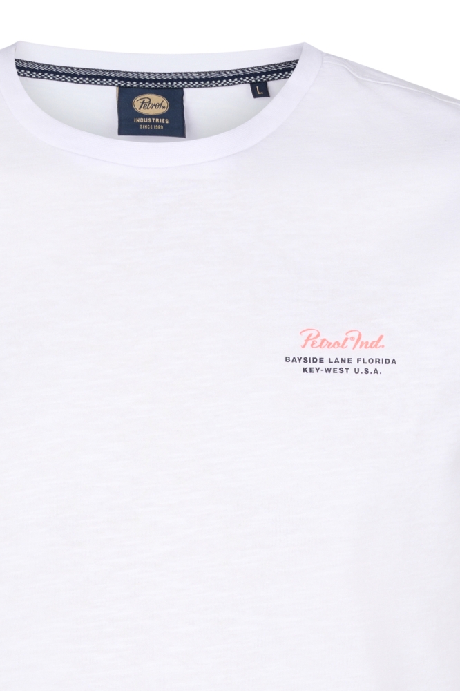 T SHIRT MET PRINT OP DE RUG M 1050 TSR647 0000 BRIGHT WHITE